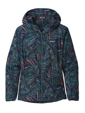 Patagonia Houdini Jacket Women's Small Rain Fern Zip Lightweight Full Zip